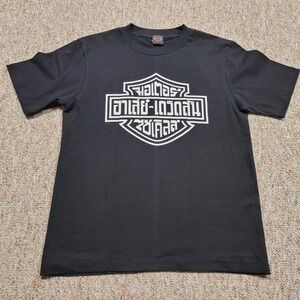 Harley Davidson Shirt Mens Large Black Thailand Logo Motorcycle Rider Biker